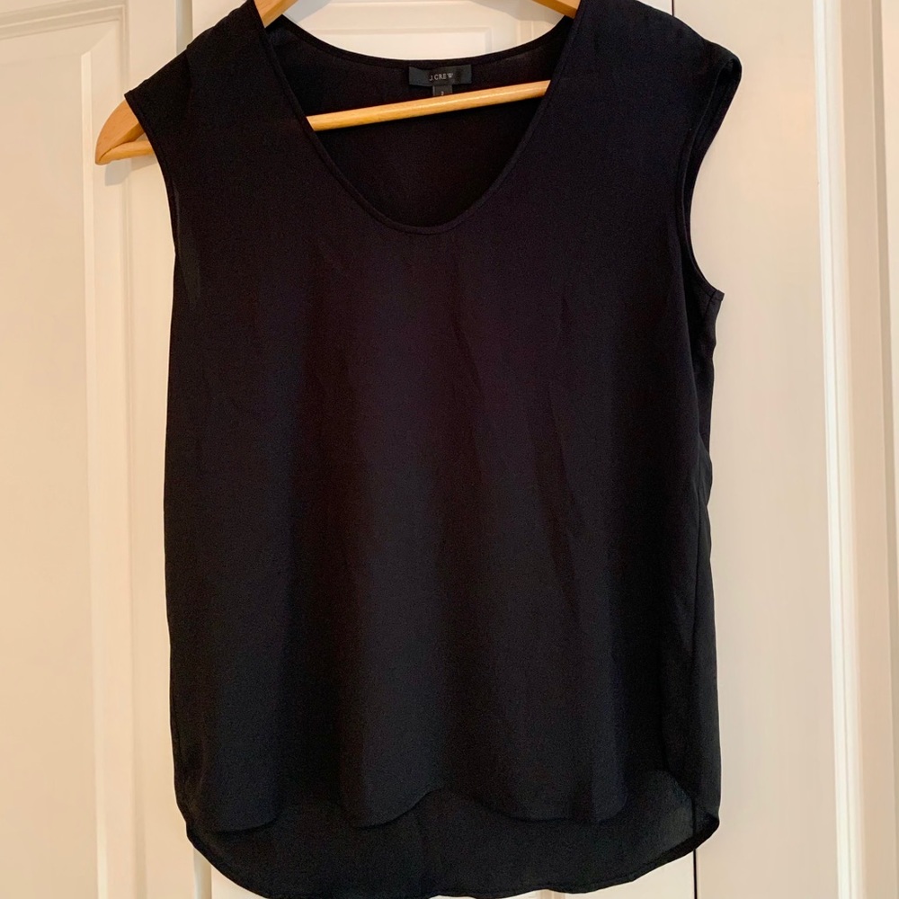 J-Crew Black Sleeveless Blouse